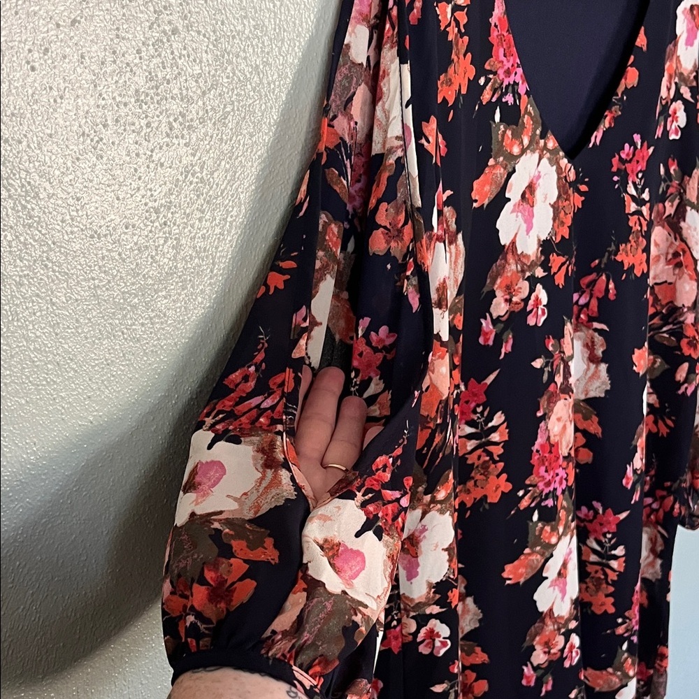 Lulu's Navy Blue Floral Dress - Picture 5 of 11